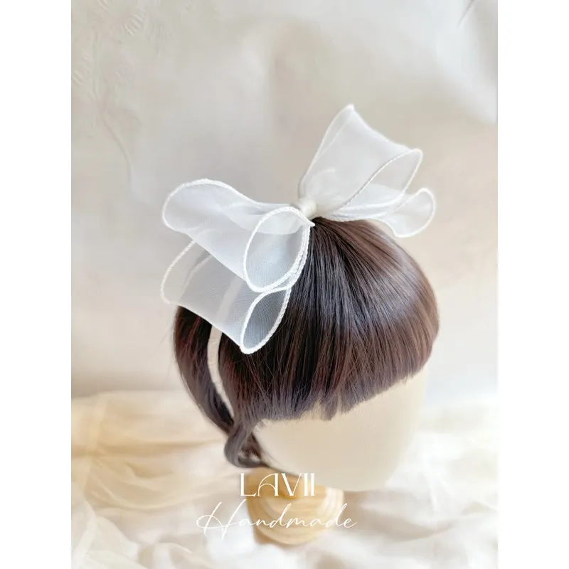 Bờm cài voan to trắng xinh cho bé by Lavii – Lavii Handmade