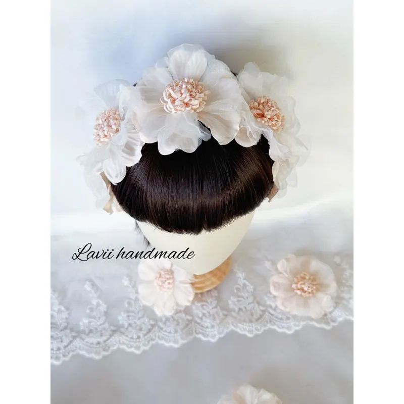 Bờm hoa voan to 3 màu xinh xắn cho bé. Lavii handmade – Lavii Handmade