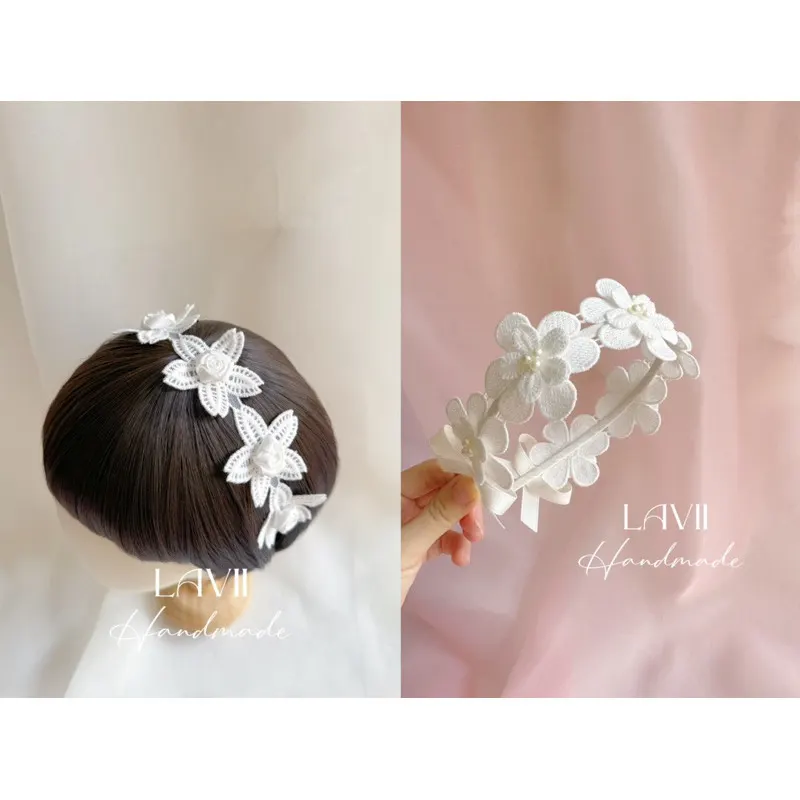 Bờm turban hoa thêu xinh xắn cho bé by Lavii handmade – Lavii Handmade