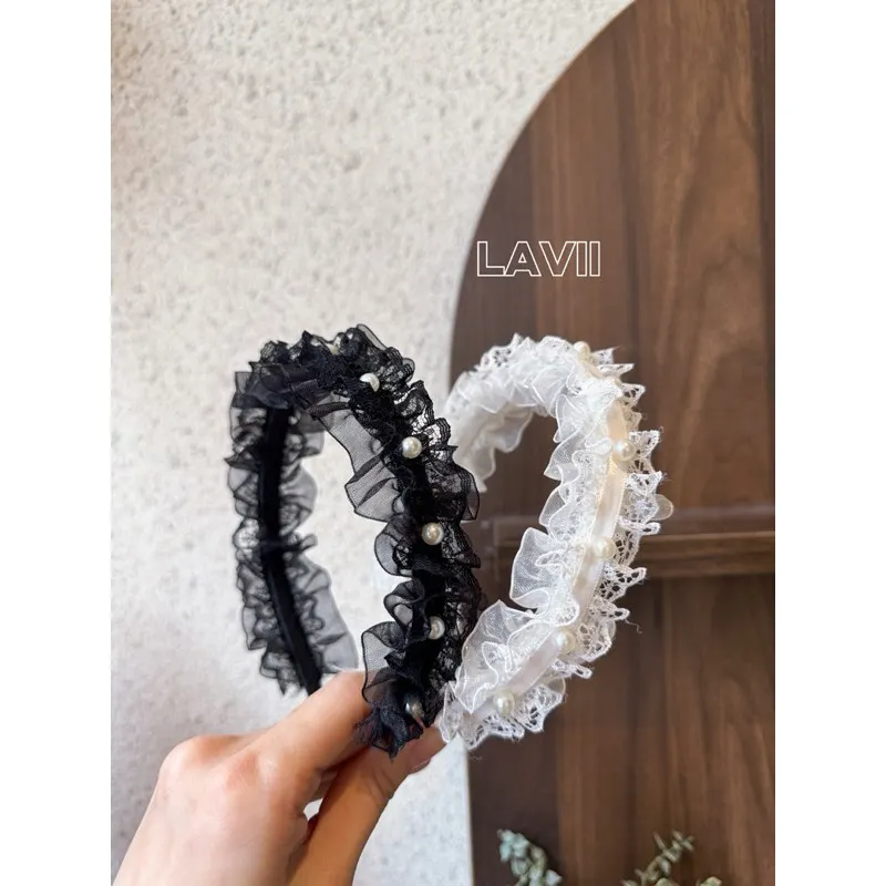 Cài bờm tóc voan bèo đính ngọc. LAVII HANDMADE – Lavii Handmade