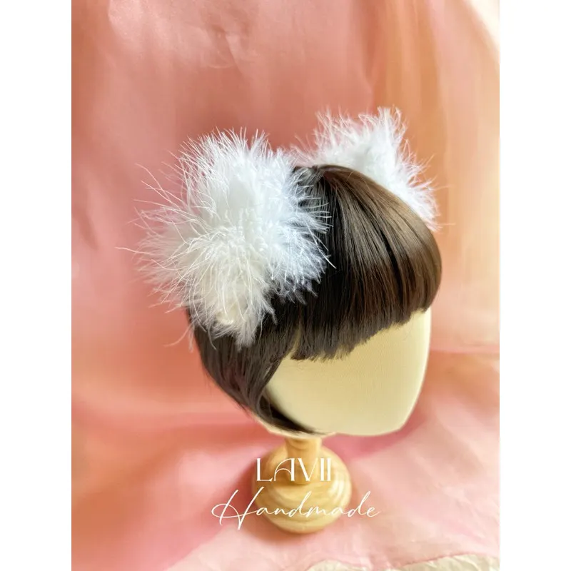 Kẹp lông vũ trắng mềm mịn xinh xắncho bé by Lavii – Lavii Handmade