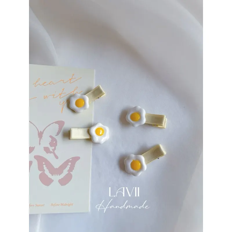 Kẹp mái trứng ốp la cute cho bé 1 chiếc by Lavii handmade – Lavii Handmade