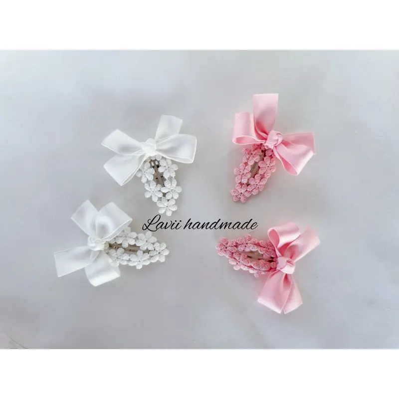 Kẹp nơ 2 màu trắng hồng 1 chiếc cho bé.lavii – Lavii Handmade