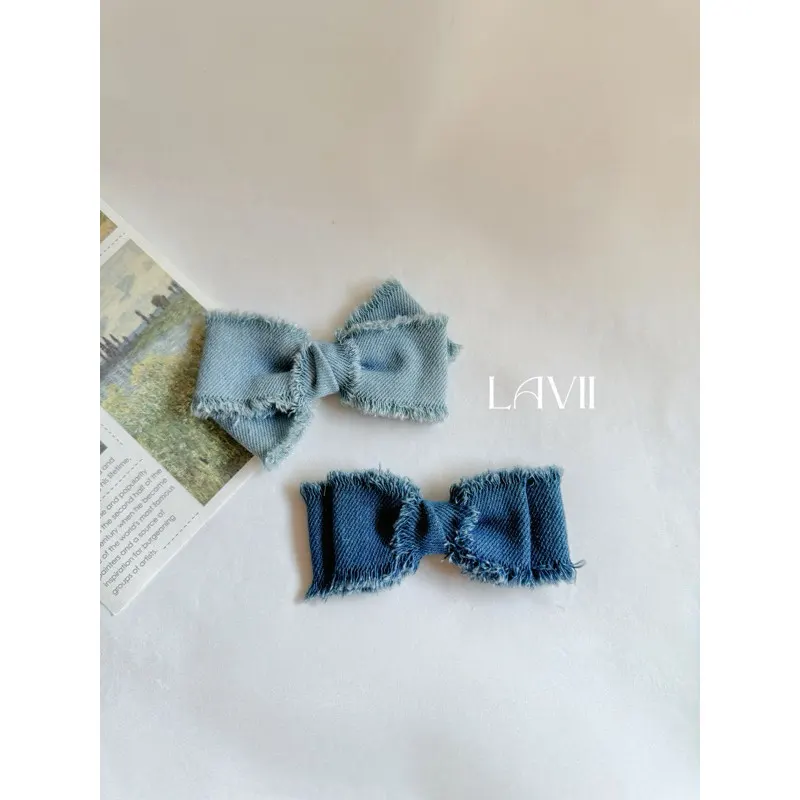 Kẹp nơ denim cho bé by Lavii – Lavii Handmade