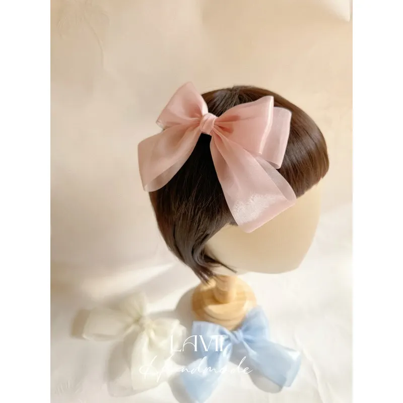 Kẹp nơ voan óng ánh bản to cho bé by Lavii Handmade – Lavii Handmade