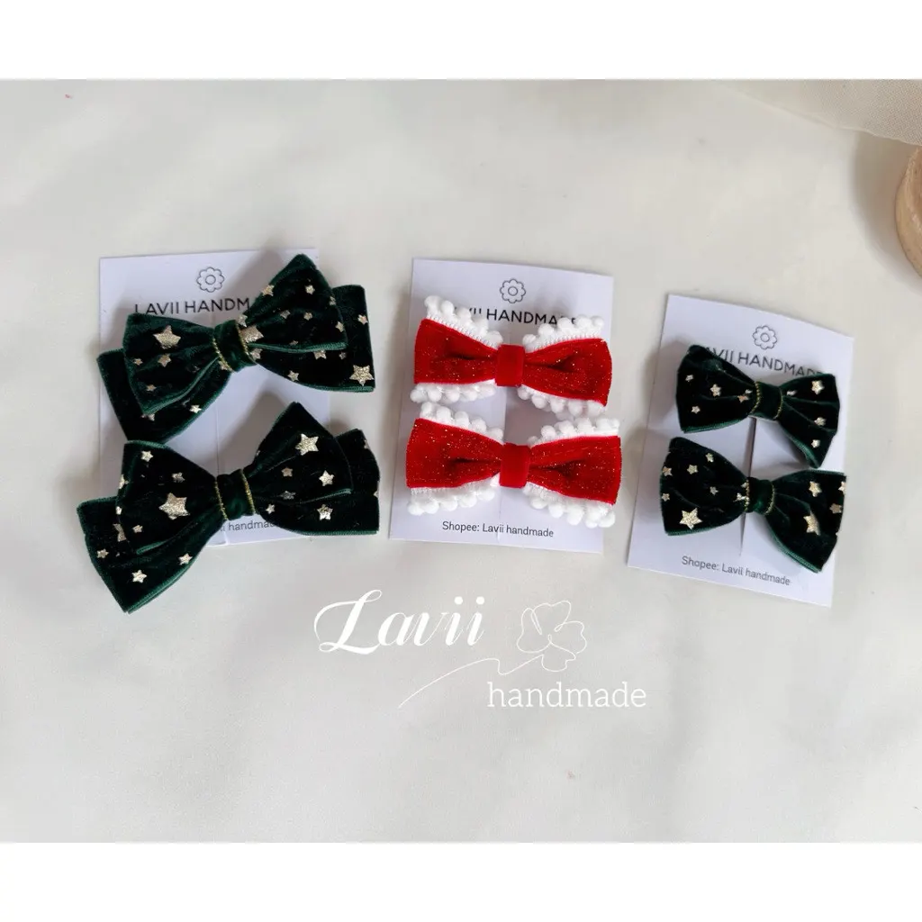Lavii. 1 cặp kẹp nơ xinh nhiều mẫu mùa lễ hội – Lavii Handmade