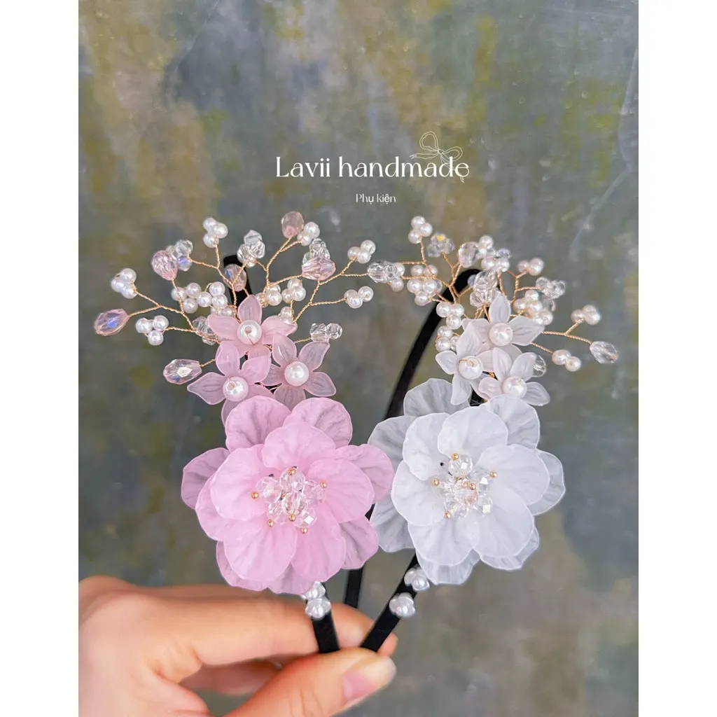 Lavii. Bờm hoa kết ngọc pha lê cao cấp – Lavii Handmade