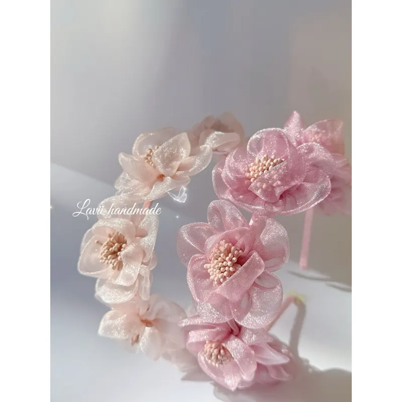 Lavii. Bờm hoa Ro se nhũ lấp lánh xinh xắn 3 màu – Lavii Handmade