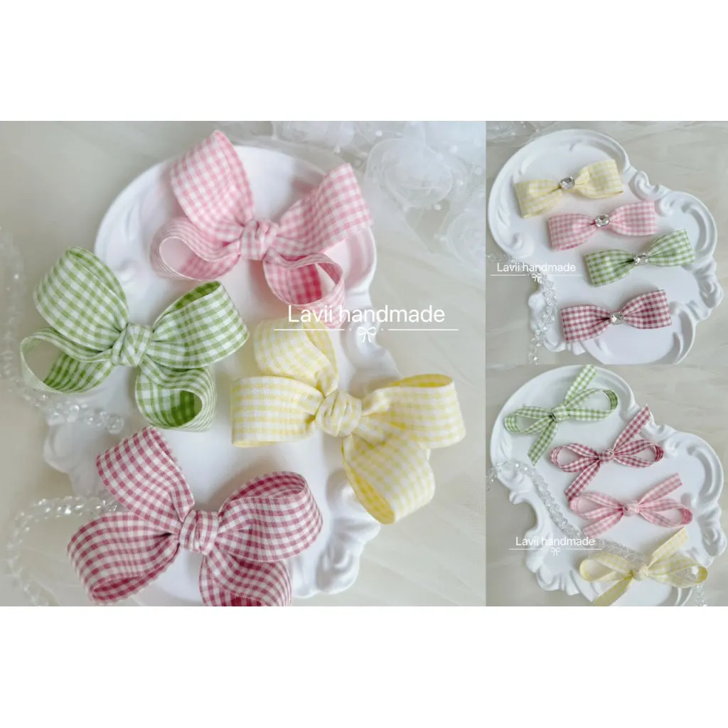 LAVII. KẸP NƠ CARO 4 MÀU – Lavii Handmade