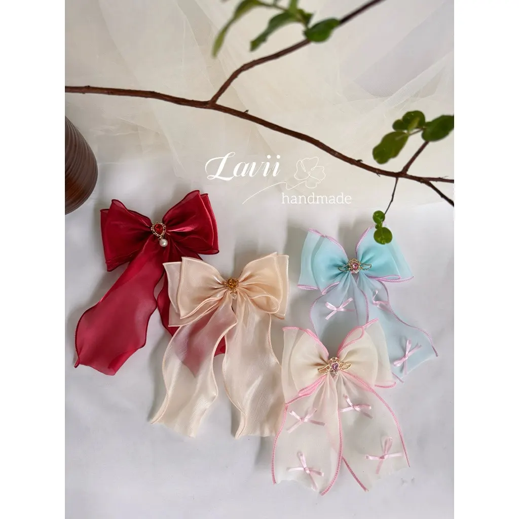 Lavii. Kẹp nơ to đính tim sang đẹp cho người lớn và bé – Lavii Handmade