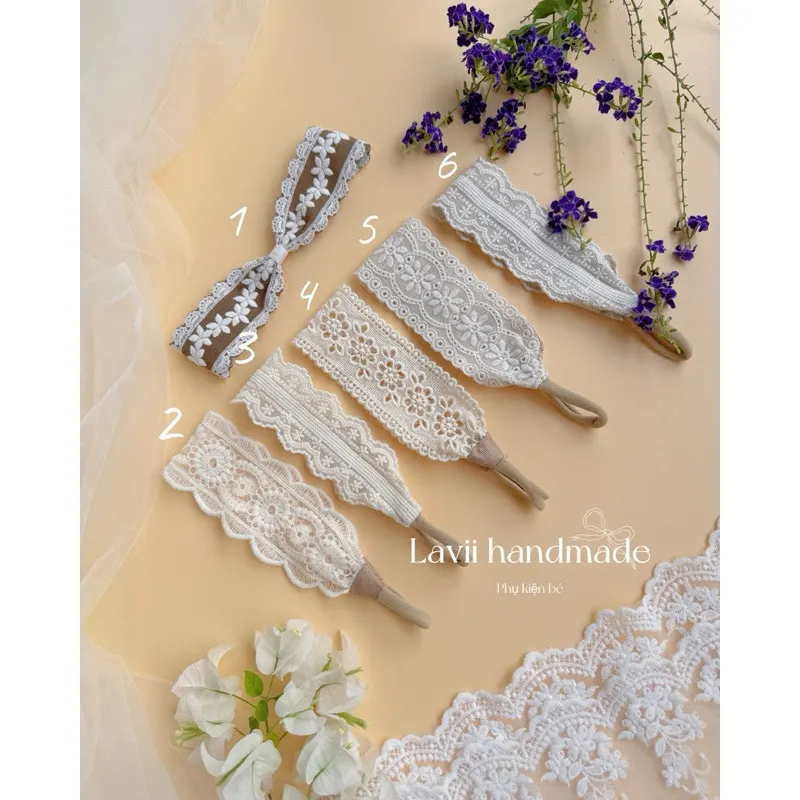 Lavii. Turban băng đô nguyên liệu nhập Hàn Quốc ren thô xinh – Lavii Handmade