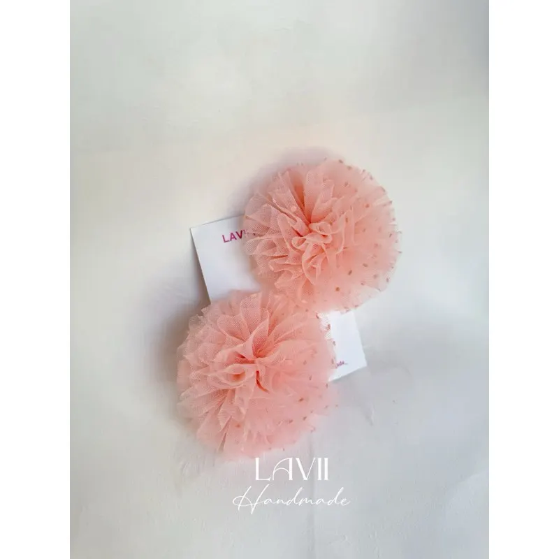 Set kẹp tóc cục bông Pamiuoi to đẹp màu hồng dâu – Lavii Handmade