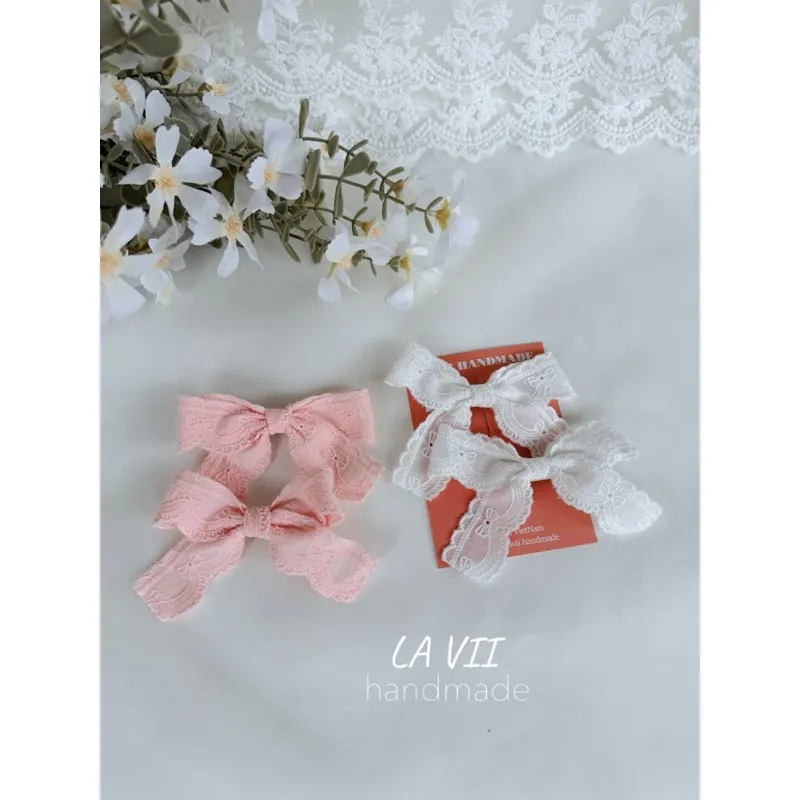Set kẹp tóc nơ thô cotton. Lavii handmade – Lavii Handmade