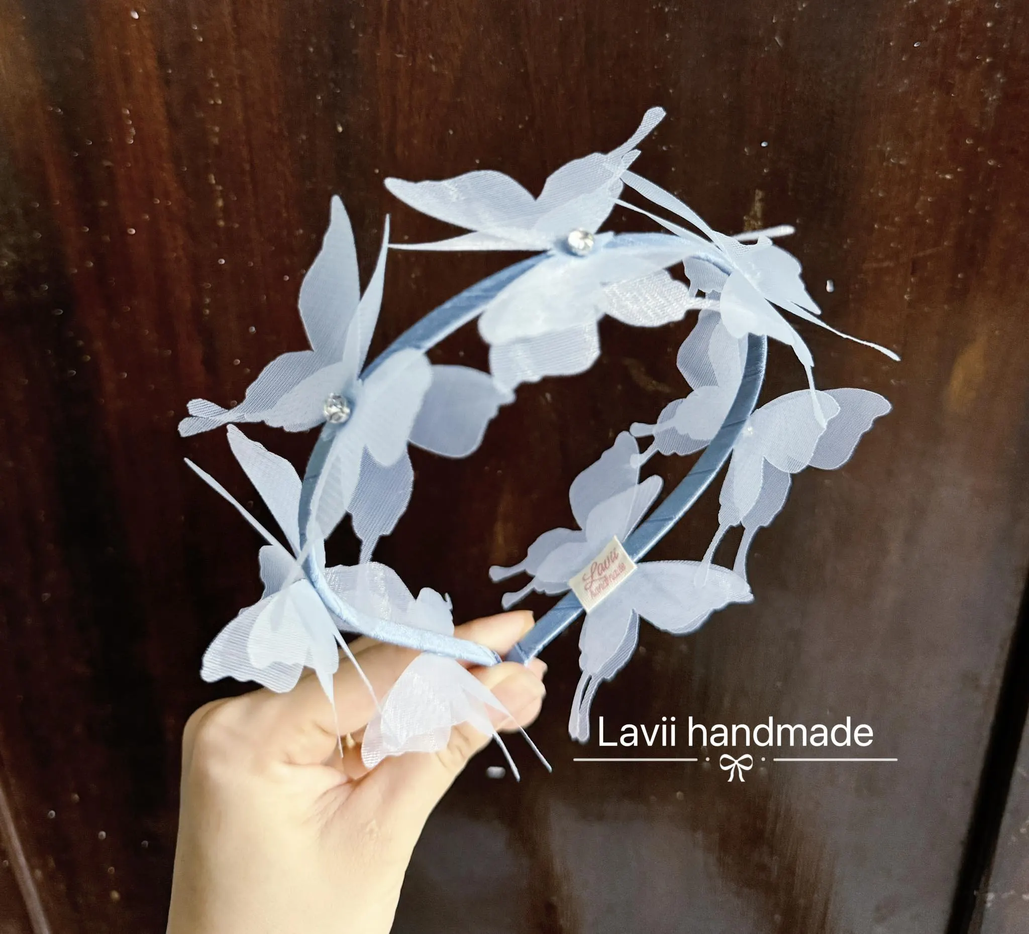 Kẹp tóc hoa ruy băng handmade Lavii
